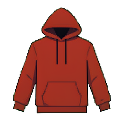 Sudadera con capucha de seda — sprite pixel art 256×256