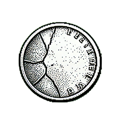 Silver Coin (1-Bit) - 256x256 pixel art sprite