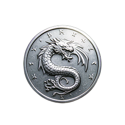 Silver Coin (HD-2D) - 256x256 pixel art sprite
