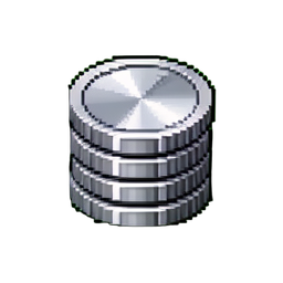 Silver Coin Stack — 256×256 pixel art sprite