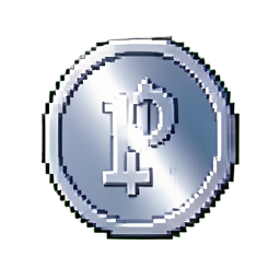 Silver Coin - 256x256 pixel art sprite