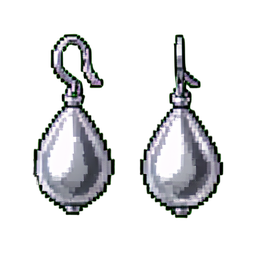 Silberhängeohrringe — 256×256 Pixel-Art-Sprite