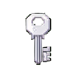 Clé d'argent — sprite pixel art 256×256