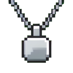 Colgante de plata — sprite pixel art 256×256