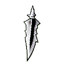 Silver Sword (1-Bit) - 256x256 pixel art sprite