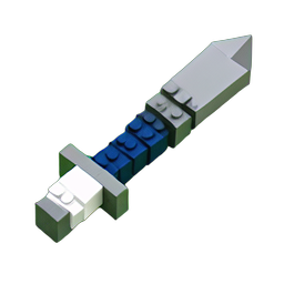 Silver Sword (Voxel) - 256x256 pixel art sprite