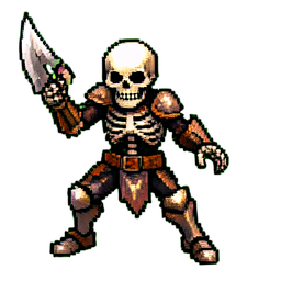 Skeleton Archer - 256x256 pixel art sprite
