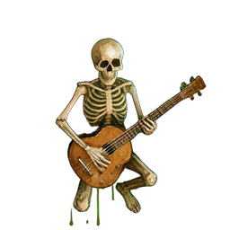 Skeleton Bard (Atmospheric) - 256x256 pixel art sprite