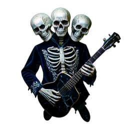 Skeleton Bard (Cinematic) - 256x256 pixel art sprite