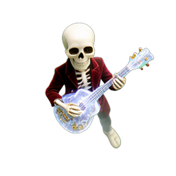 Skeleton Bard (HD-2D) - 256x256 pixel art sprite