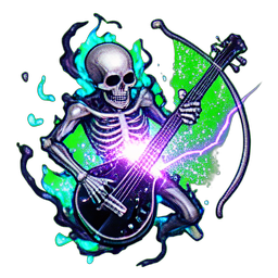 Skeleton Bard (VFX) - 256x256 pixel art sprite