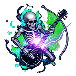 Skelett-Barde (VFX) — 256×256 Pixel-Art-Sprite