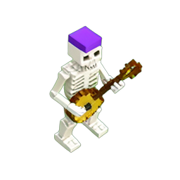 Skeleton Bard (Voxel) - 256x256 pixel art sprite