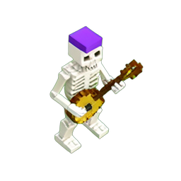 Skelett-Barde (Voxel) — 256×256 Pixel-Art-Sprite