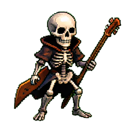 Bardo esquelético — sprite pixel art 256×256