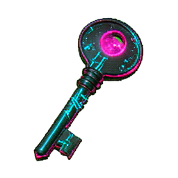 Llave Esqueleto (Cyberpunk) — sprite pixel art 256×256