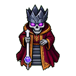 Skeleton King (16-Bit) - 256x256 pixel art sprite