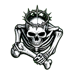 Skeleton King (1-Bit) - 256x256 pixel art sprite