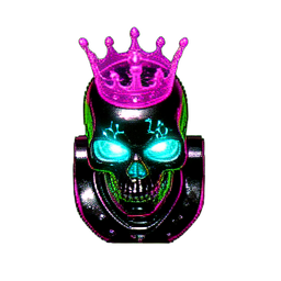 Skeleton King (Cyberpunk) - 256x256 pixel art sprite