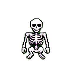 Skeleton King (Low-Res) - 256x256 pixel art sprite
