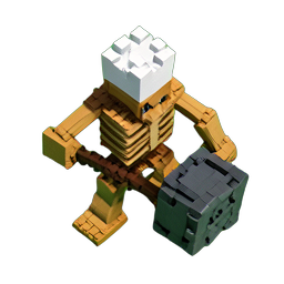 Skeleton King (Voxel) - 256x256 pixel art sprite