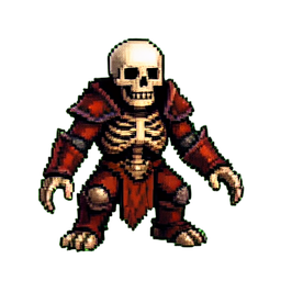 Skeleton King - 256x256 pixel art sprite