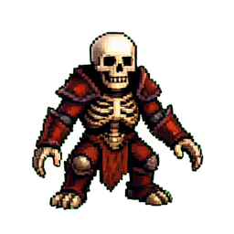 Skelett König — 256×256 Pixel-Art-Sprite
