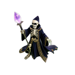 Skeleton Mage (HD-2D) - 256x256 pixel art sprite