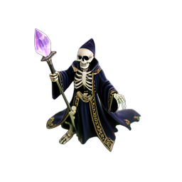 Mago Esqueleto (HD-2D) — sprite pixel art 256×256