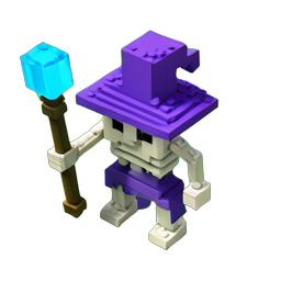 Skeleton Mage (Voxel) - 256x256 pixel art sprite
