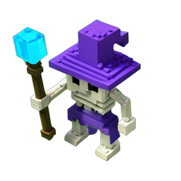 Skeleton Mage (Voxel) — 256×256 pixel art sprite