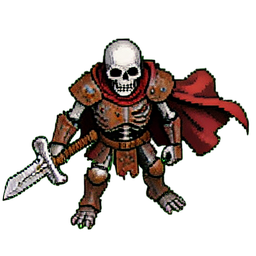 Skeleton Soldier (16-Bit) - 256x256 pixel art sprite