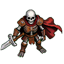 جندي هيكل عظمي (16-Bit) — رسم بكسل 256×256