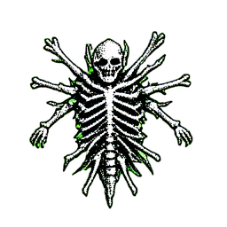 Skeleton Soldier (1-Bit) - 256x256 pixel art sprite