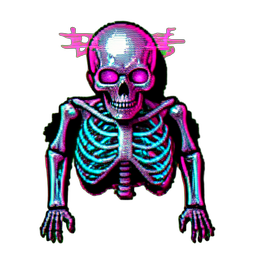 Skeleton Soldier (Cyberpunk) - 256x256 pixel art sprite