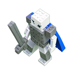 Skeleton Soldier (Voxel) - 256x256 pixel art sprite