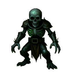 Guerrero esqueleto — sprite pixel art 256×256