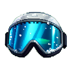 Visor de casque de ski — sprite pixel art 256×256