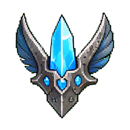 Fragment de cristal bleu du ciel — sprite pixel art 256×256