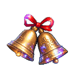 Campanillas de trineo — sprite pixel art 256×256