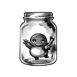 Tarro de compañero de slime — sprite pixel art 256×256