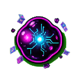 Slime Hero (Cyberpunk) - 256x256 pixel art sprite