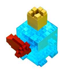 Slime Hero (Voxel) - 256x256 pixel art sprite