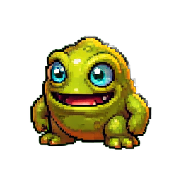 Slime Hero - 256x256 pixel art sprite