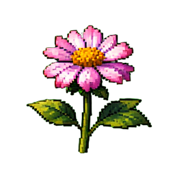 작은 관목 꽃 — 256×256 픽셀 아트 스프라이트