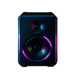Enceinte intelligent — sprite pixel art 256×256