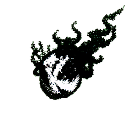 Smoke Bomb (1-Bit) - 256x256 pixel art sprite