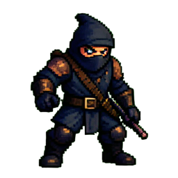Ninja de humo — sprite pixel art 256×256