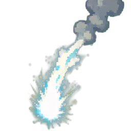 Smoke Trail Rising — 256×256 pixel art sprite