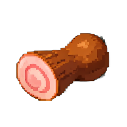 Geräucherter Schinkenbein — 256×256 Pixel-Art-Sprite